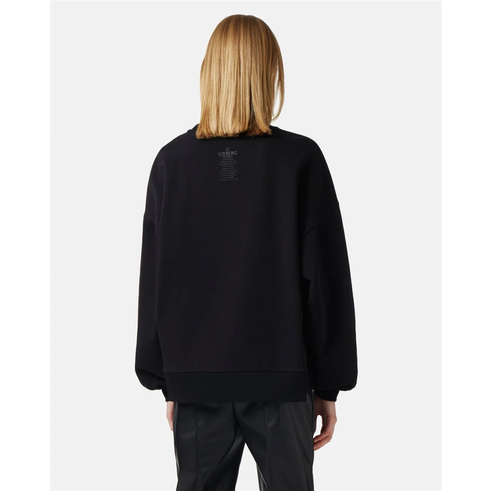 Iceberg Crew-neck sweatshirt van technisch katoen Black Dames