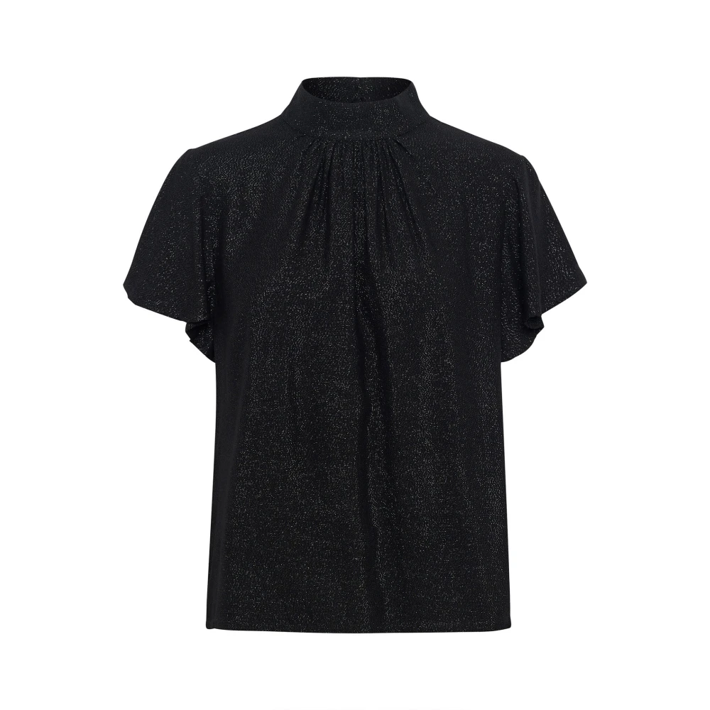 Cream Zwart Glitter Blouse Black Dames