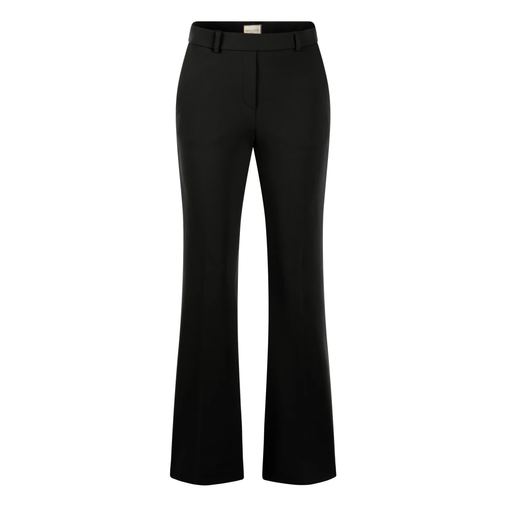 Seductive Wijde Gestreepte Broek Black Dames