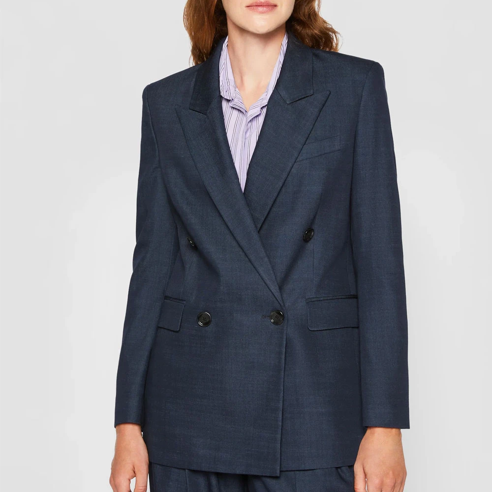 Hugo Boss Op Maat Gemaakte Denim Blazer Blue Dames