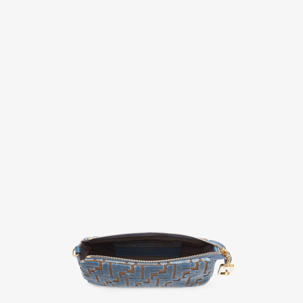 Fendi Blauwe Schoudertas met FF Motief Blue Dames