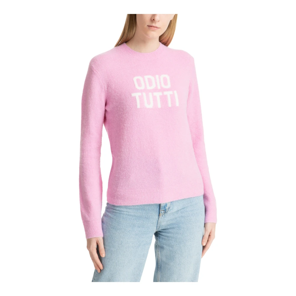 MC2 Saint Barth Abstract Multicolor Logo Sweater Pink Dames