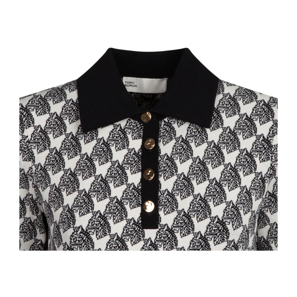 TORY BURCH Abstract Patroon Midi Jurk Black Dames