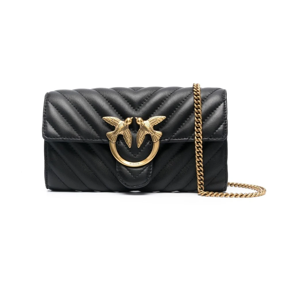 Pinko Women's Black Love Bag One Wallet Chevron