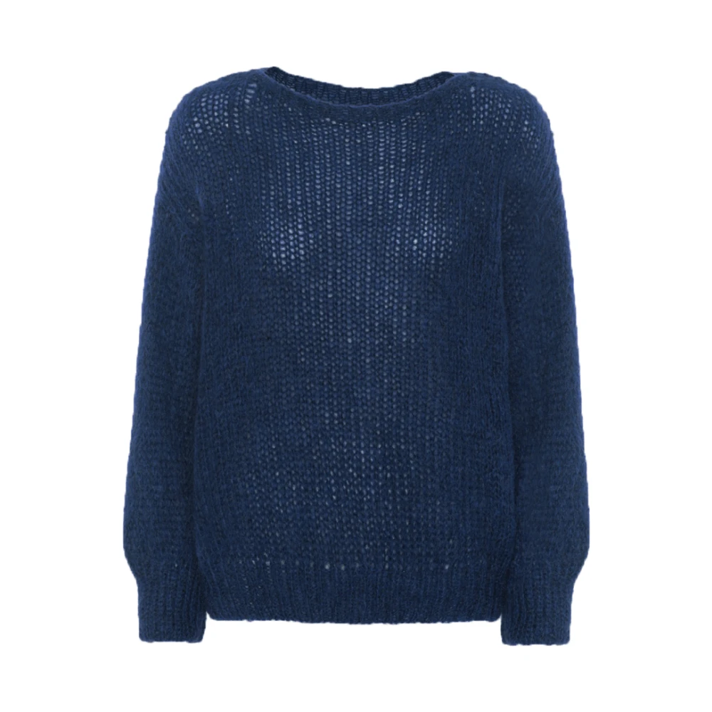 American Dreams Gezellige Gebreide Trui in Donkerblauw Blue Dames