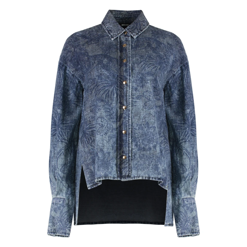 Just Cavalli Blue Shirt In Denim - Female - Shirts - S - Blouses & Shirts