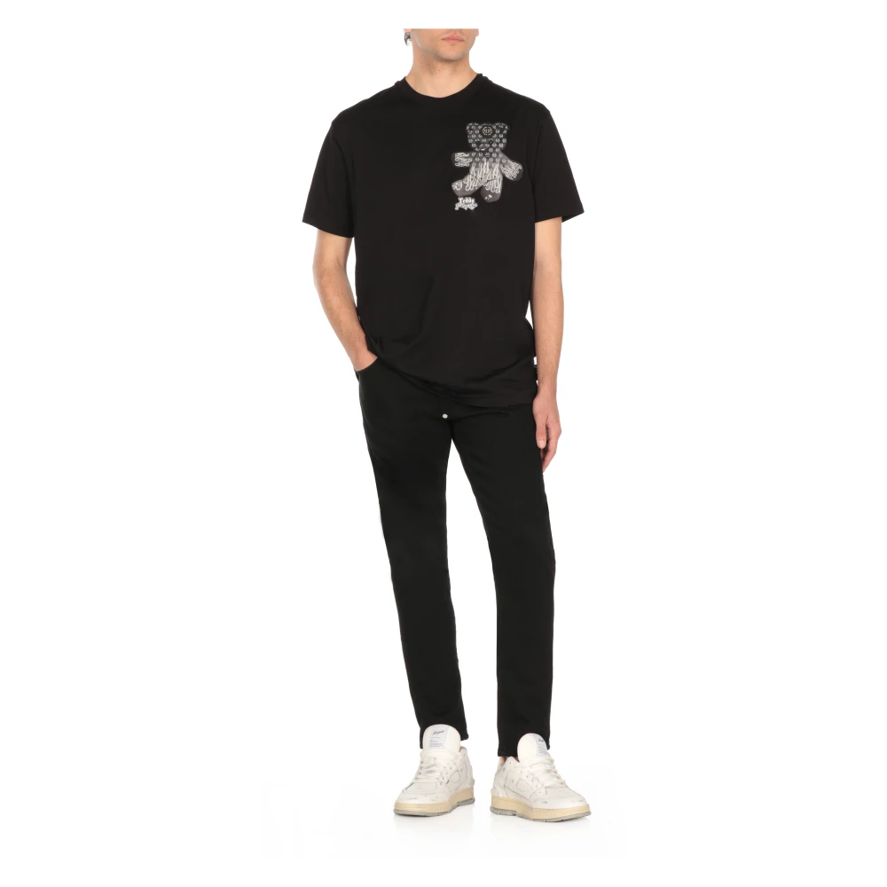 Philipp Plein Zwarte T-shirts en Polos met Logo Black Heren