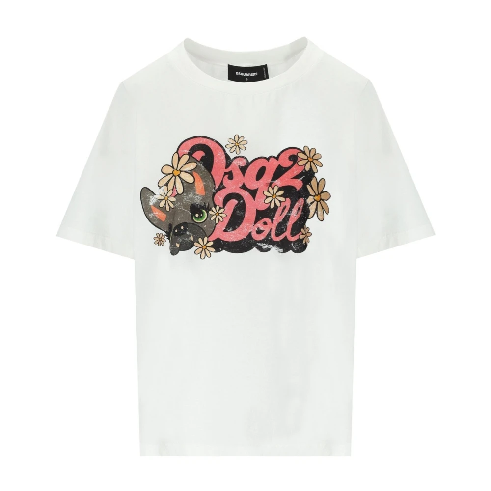 Dsquared2 Witte Hilde Doll Easy Fit Tee White Dames