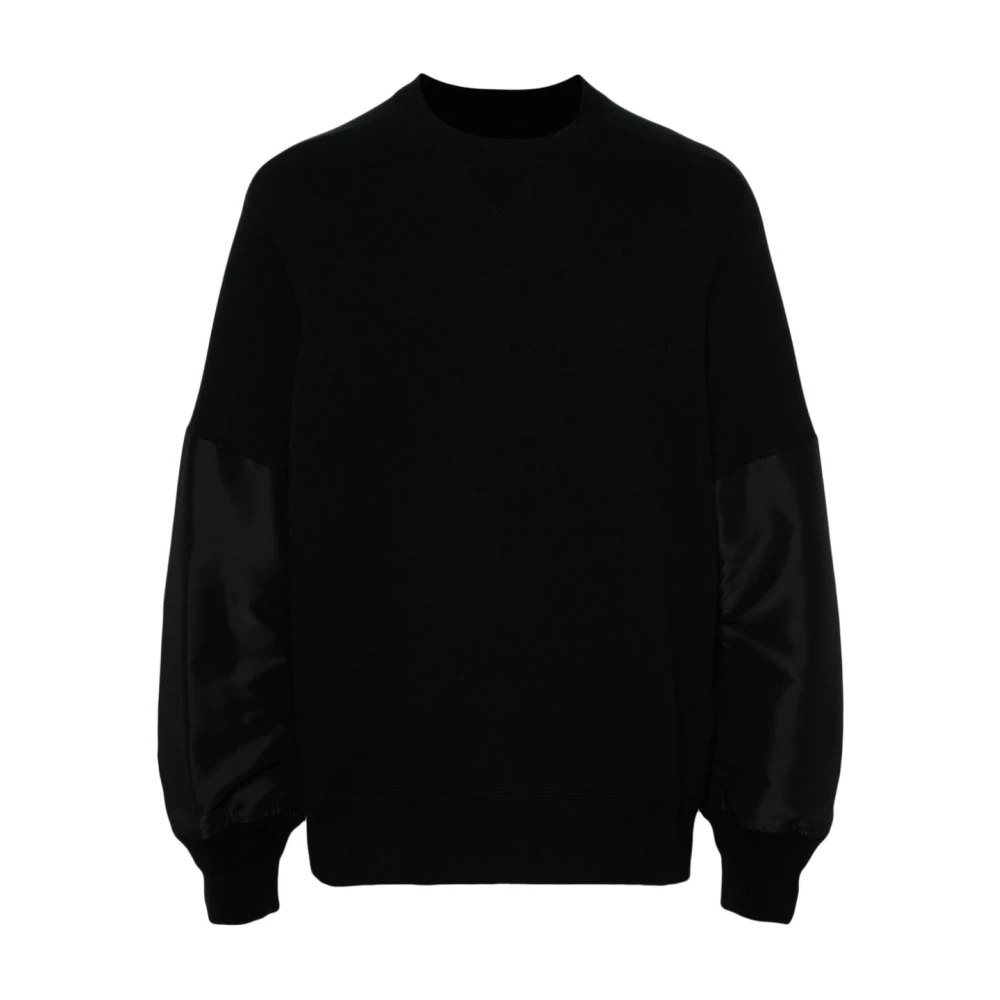 Sacai Zwarte Crew Neck Sweater Black Heren