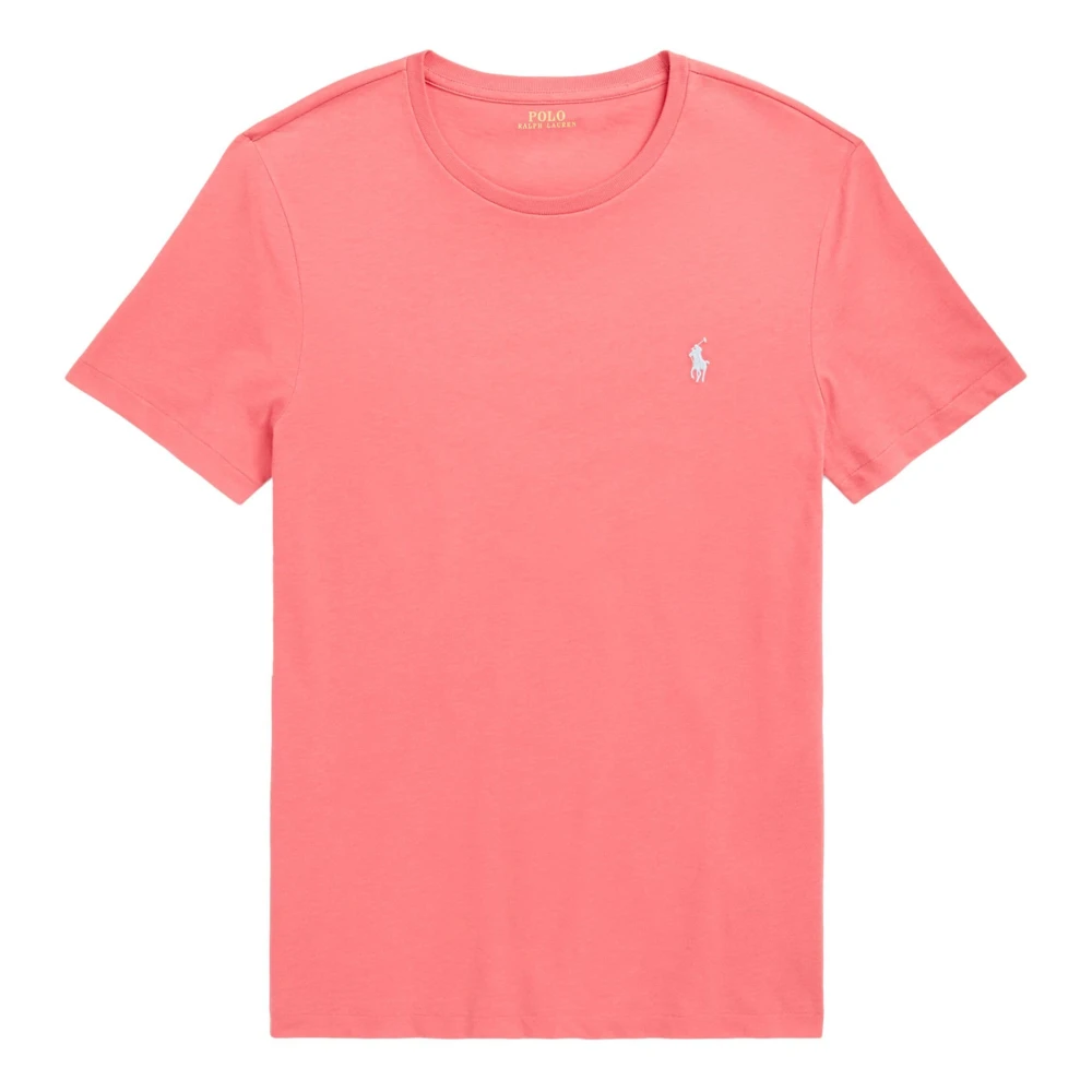 Ralph Lauren Geborduurd Katoen Logo T-Shirt Pink Heren