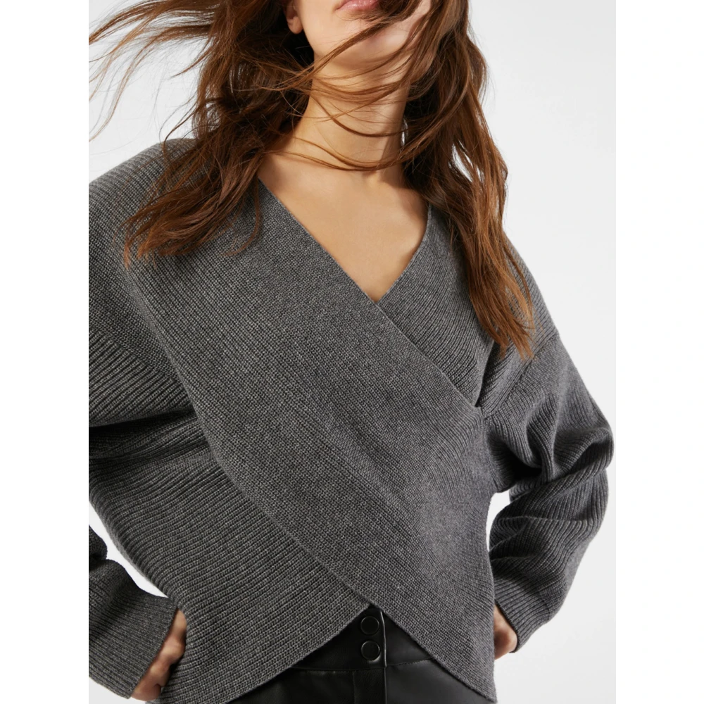 Pennyblack Grijze Gekruiste Trui Urial Model Gray Dames