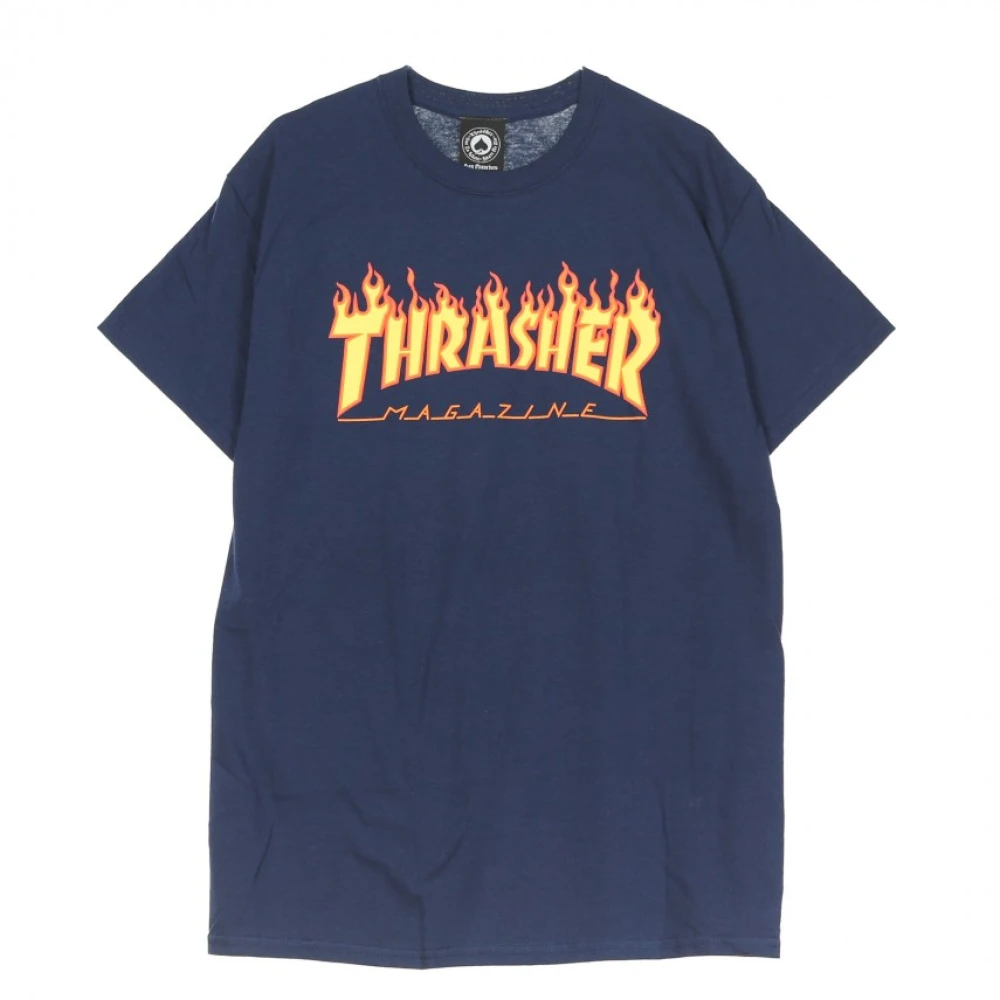 Thrasher Flame t -shirt Blue Heren