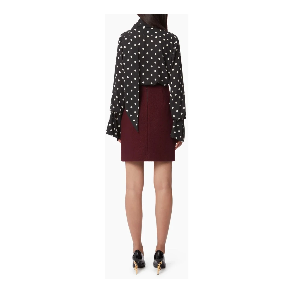 Nina Ricci Polka Dot Crepe de Chine Shirt Black Dames