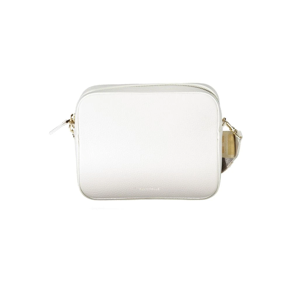 Coccinelle Witte Leren Schoudertas met Verstelbare Band White Dames