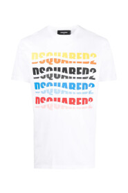 Wielokolorowy T-shirt z Logo - XL