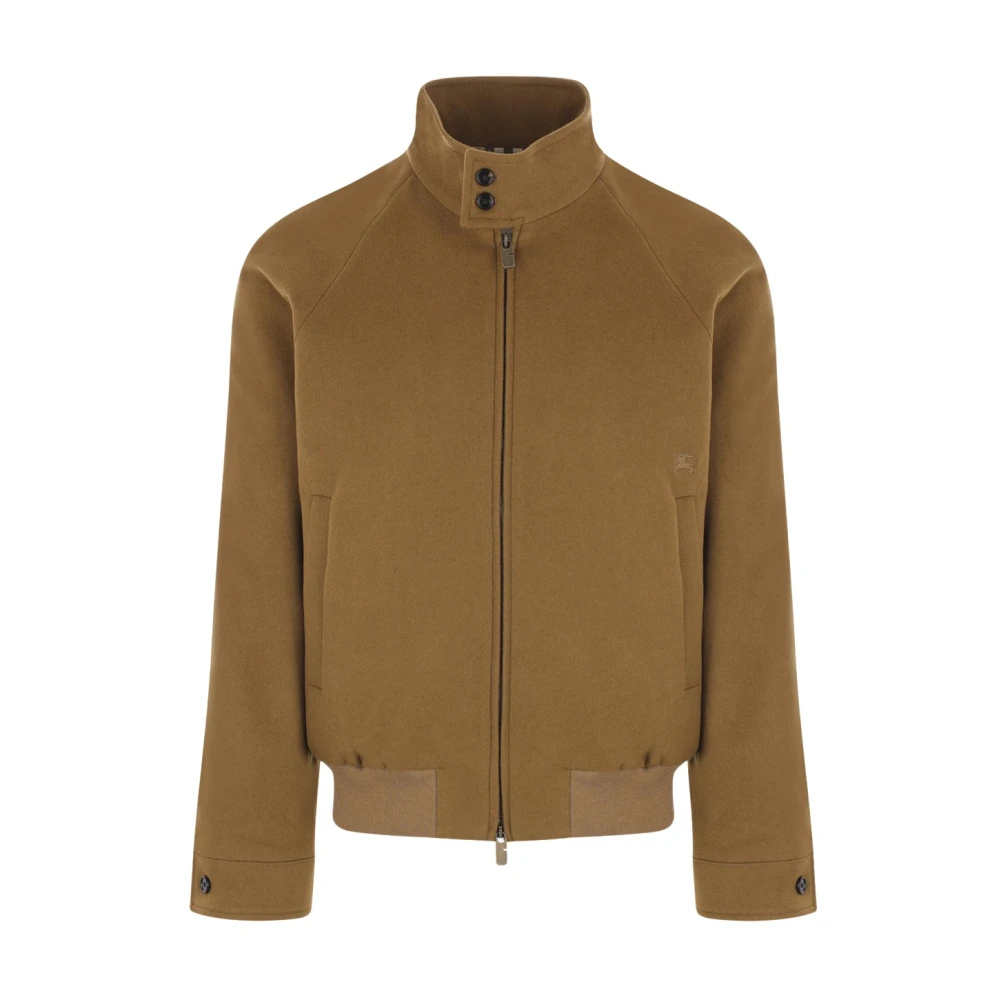 Burberry Equestrian Knight Design Cashmere Bomber Coat Brown Heren
