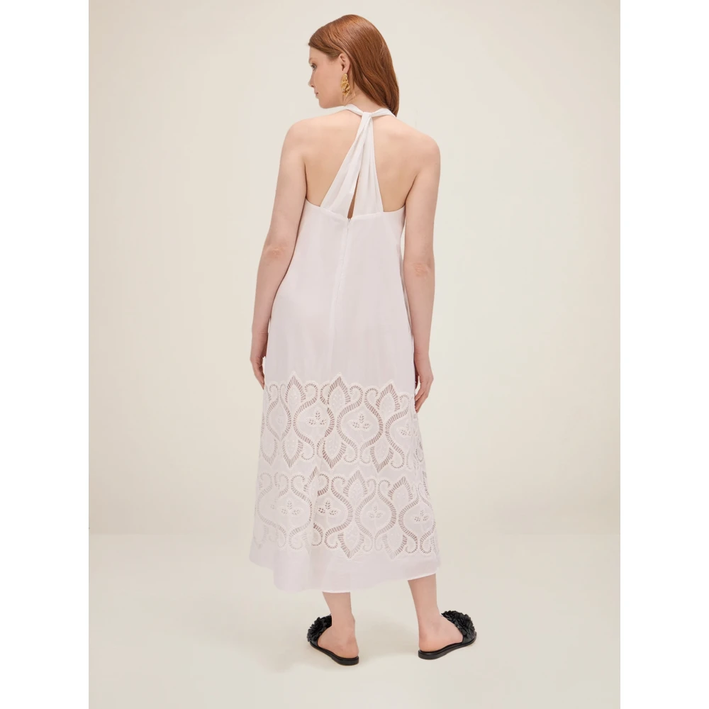 Oltre Maxi jurk met gehaakt borduursel White Dames