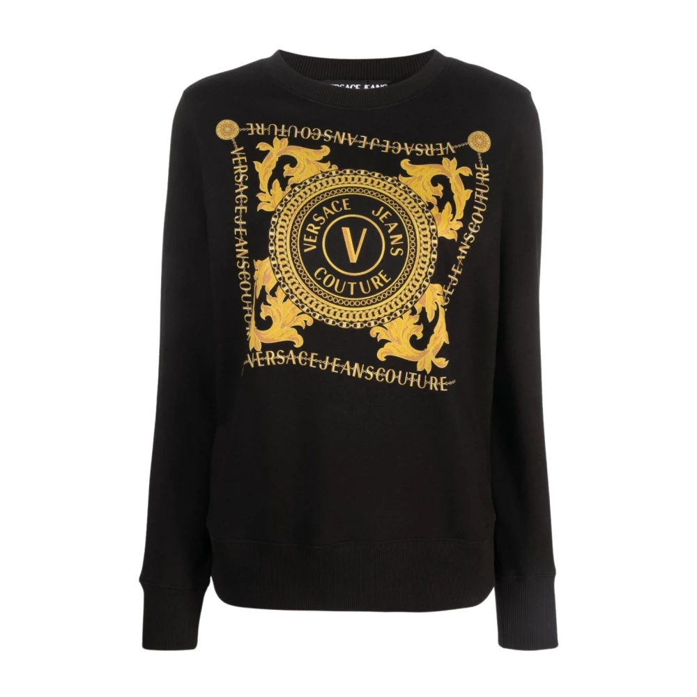Versace Jeans Couture Zwarte Aw23 Dames Sweatshirt Stijlvol en Comfortabel Black Dames