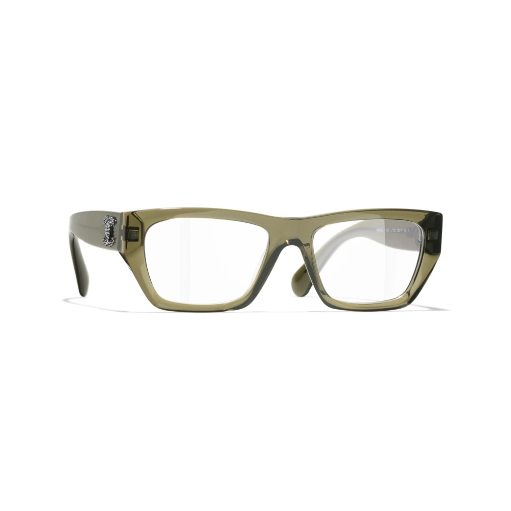 Chanel Women's Green Glasses, 52 Mm, Rectangle Eyeglasses