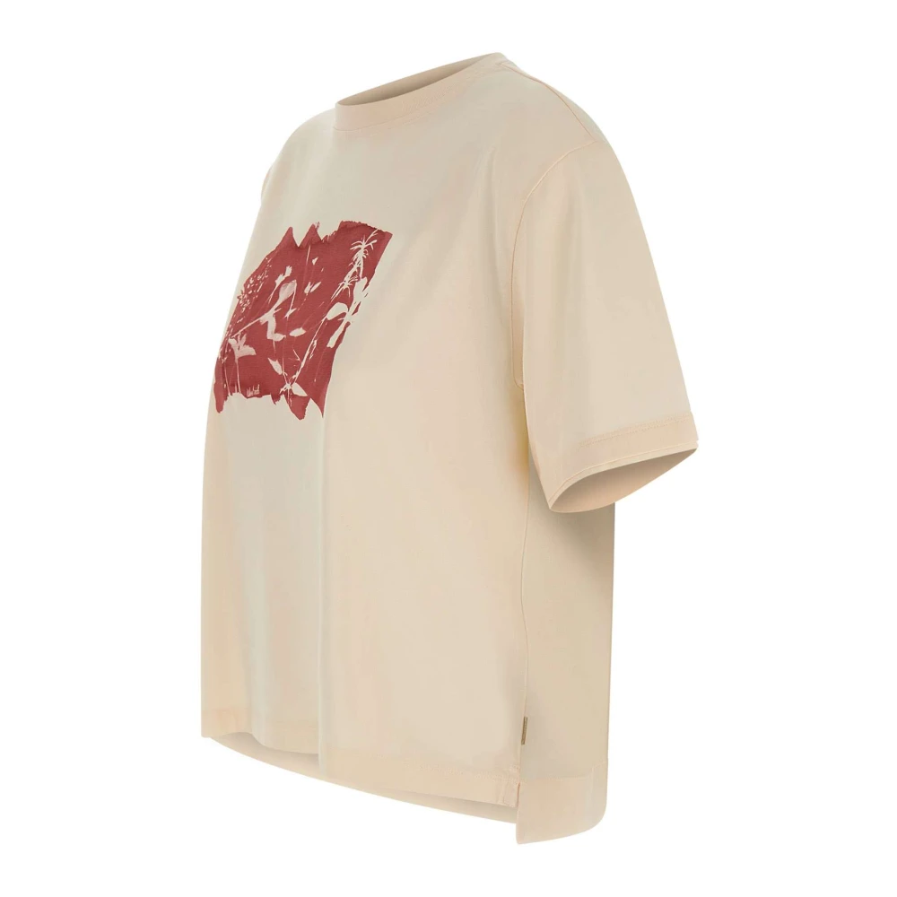 Woolrich Grafische Tee Beige T-shirt Polos Beige Dames