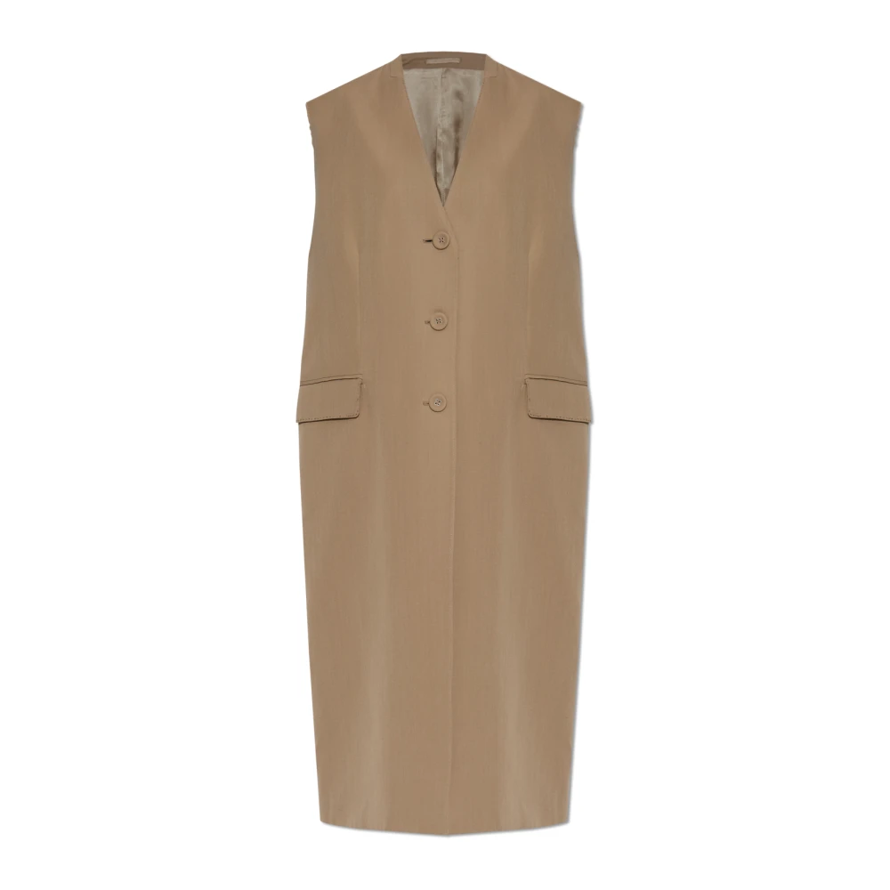 Officine Générale Lång väst Beige, Dam