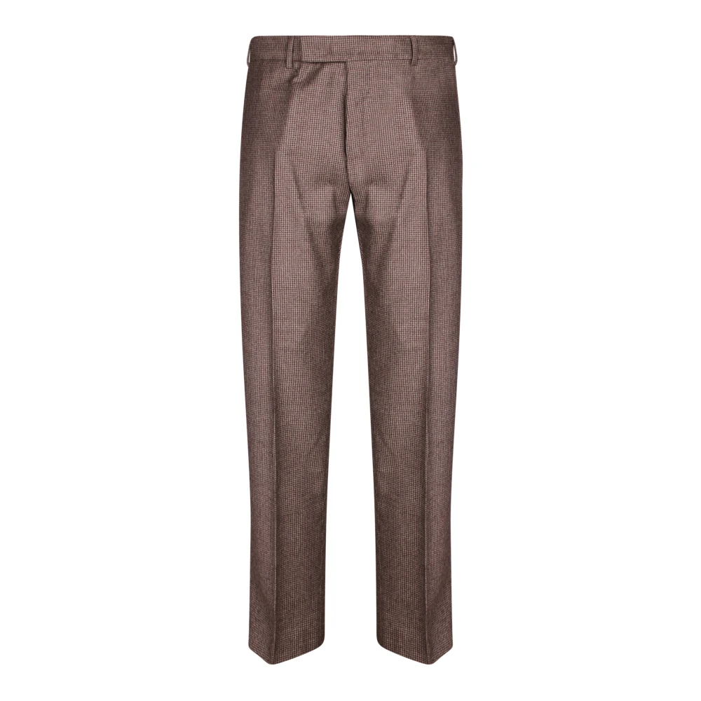 Pt Torino Mannelijk Bruin Getailleerde Broek Met Plooi