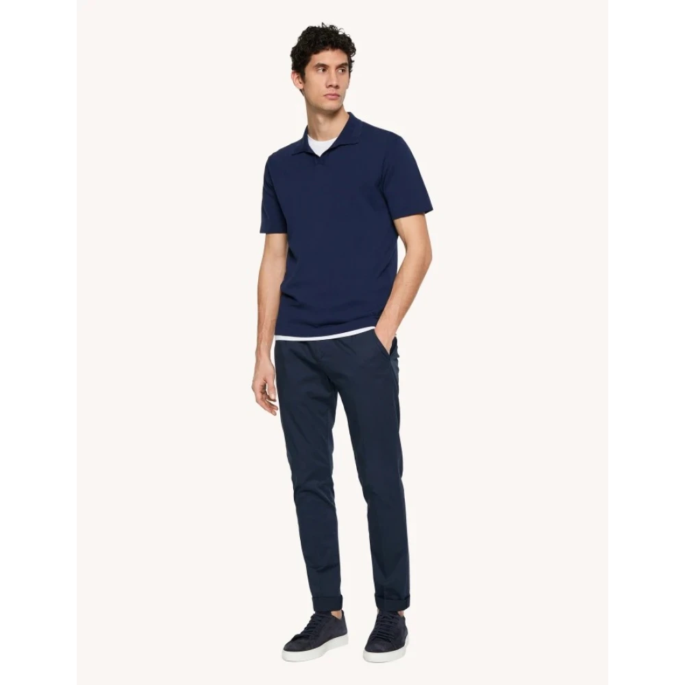 Dondup Blauwe Geplooide Chino Broek Blue Heren
