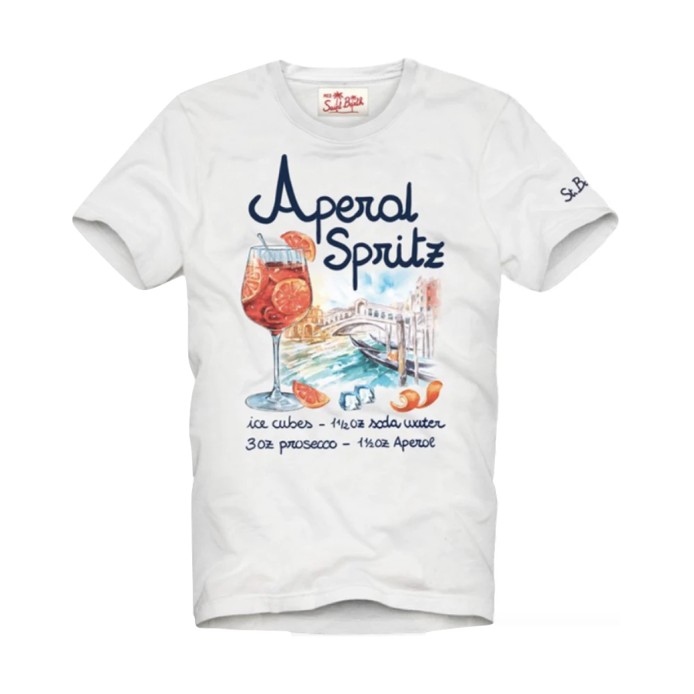 MC2 Saint Barth Korte mouw Special Edition Aperol T-shirt White Heren