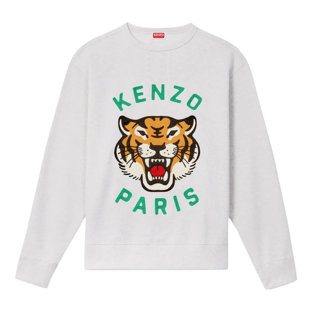 Kenzo Grijze Trui met Kettingsteek Borduurwerk Gray Heren