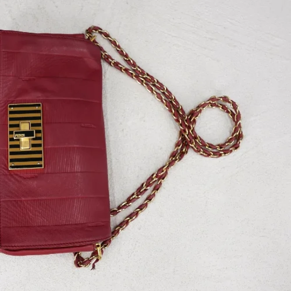 Fendi Vintage Pre-owned Leather crossbody-bags Red Dames
