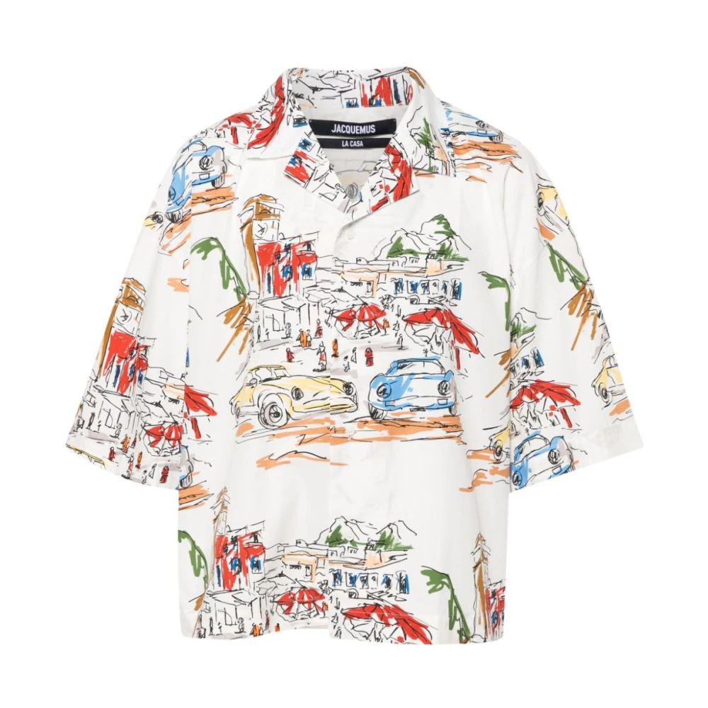 Jacquemus Auto Print Camp Kraag Shirt Multicolor Heren