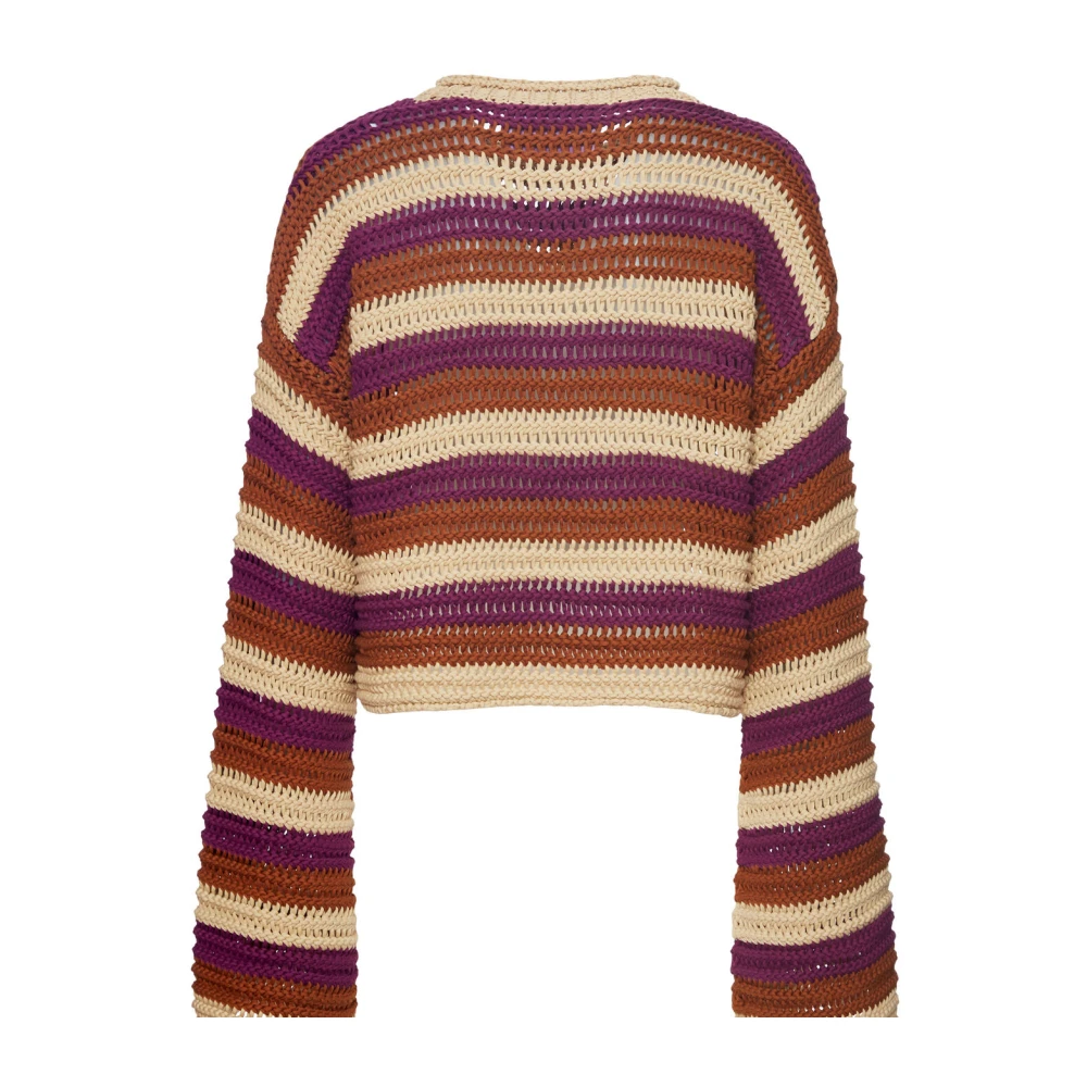 La DoubleJ Chunky Gestreepte Crop Sweater Multicolor Dames