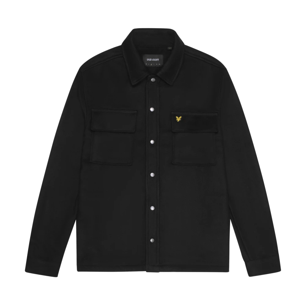 Lyle & Scott LS Geweven Shirts Geborsteld Overshirt Black Heren