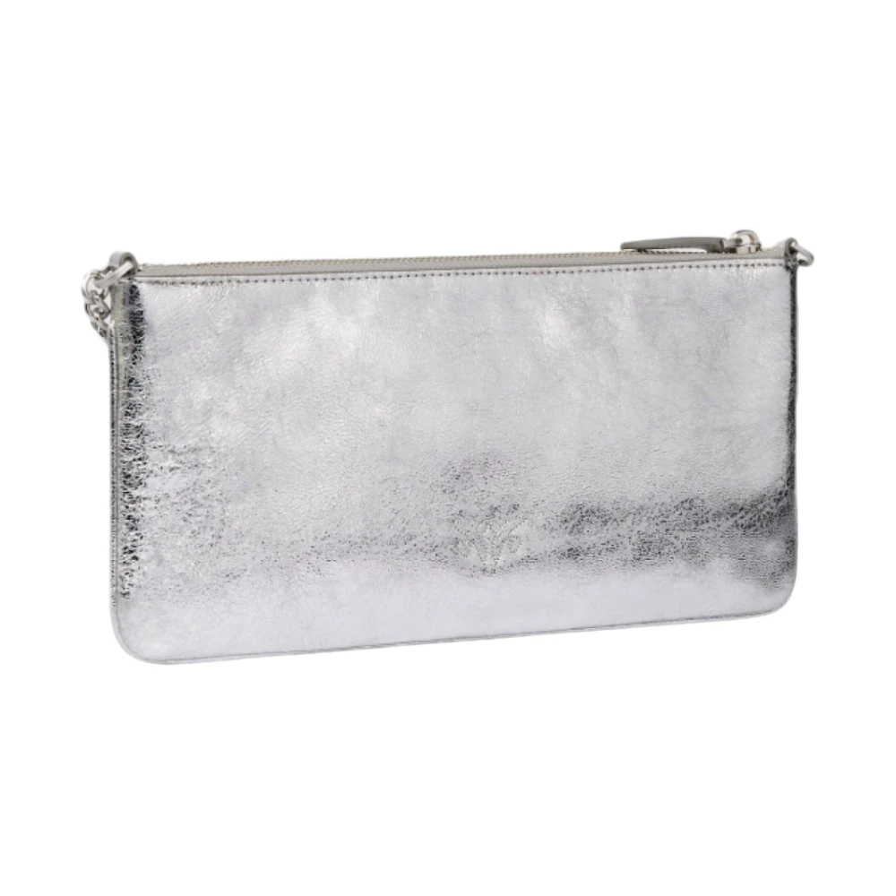 pinko Stijlvolle Leren Tas voor Vrouwen Gray Dames
