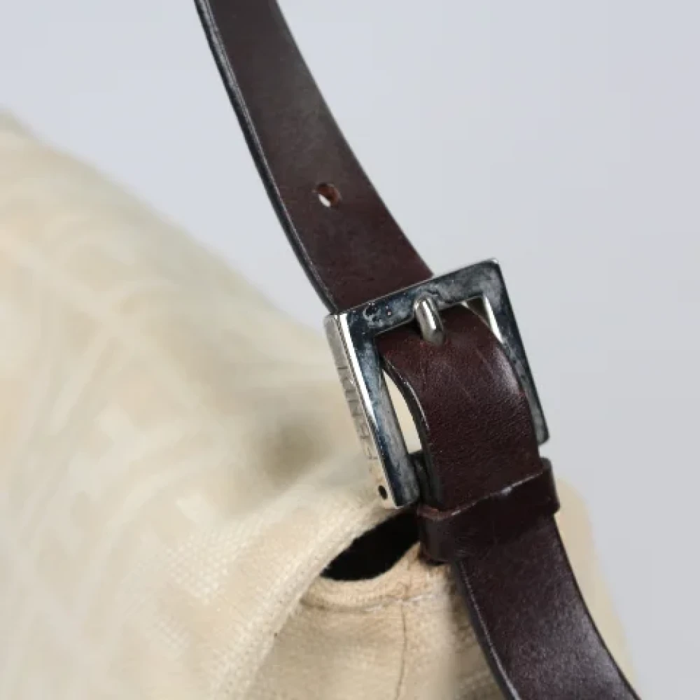 Fendi Vintage Pre-owned Leather shoulder-bags Beige Dames