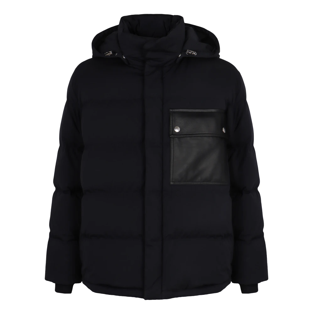 Bottega Veneta Men's Blue Hooded Short Down Jacket