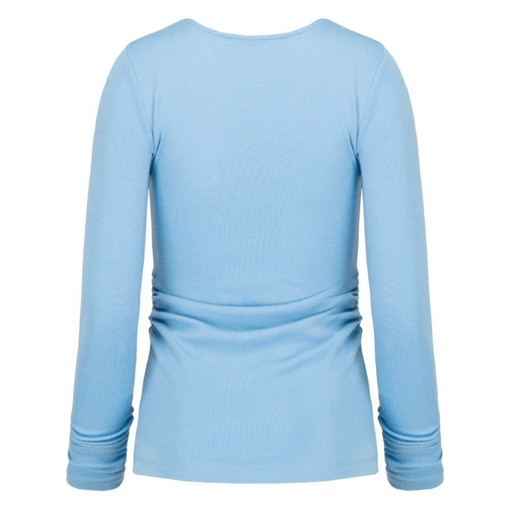 Jaaf Arctic Blue Wollen Top met Gedraaide Voorkant Blue Dames