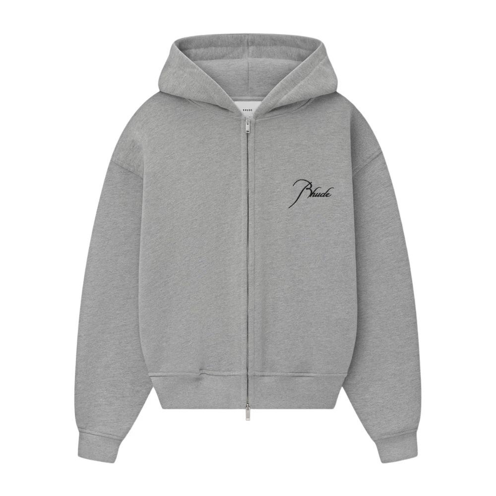 Rhude Mannelijk Grijs Hoodies & Sweatvesten Heren, L, Classic Zip Up
