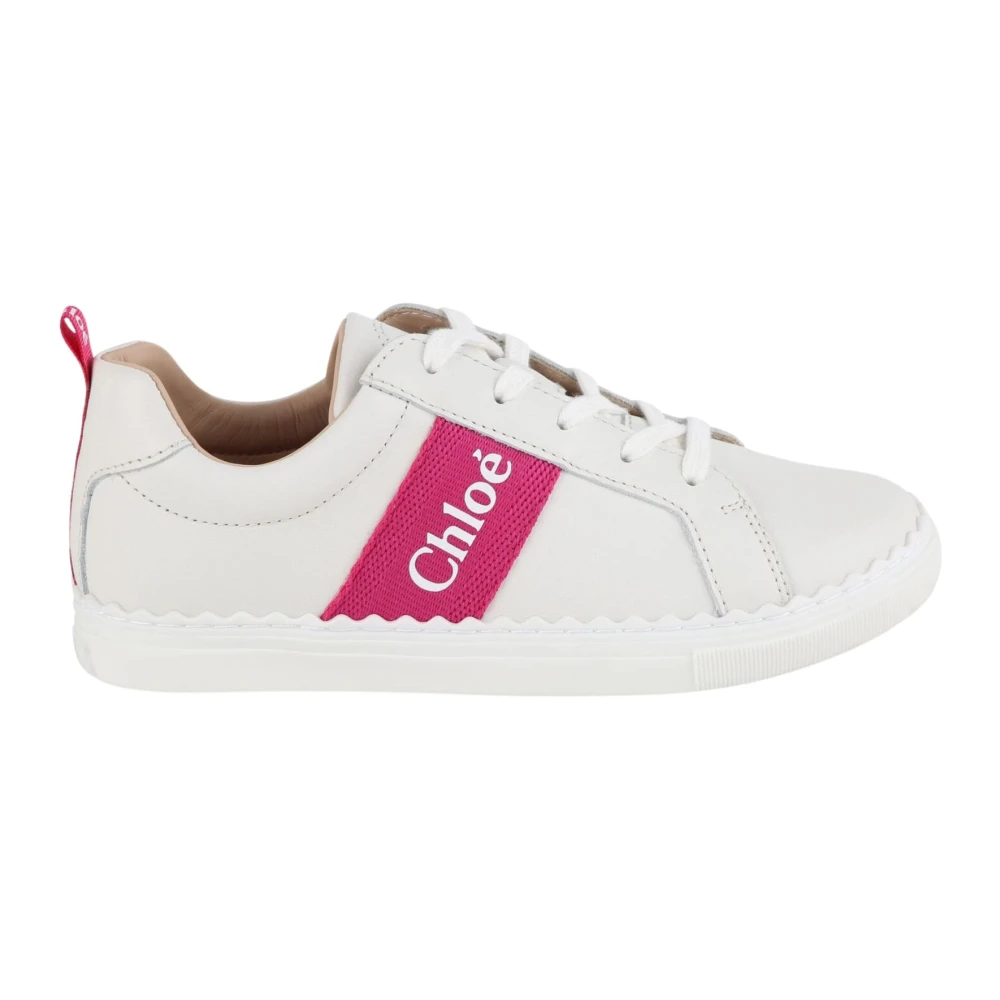 Chloé Vita platta skor med fuchsia accenter White, Flicka