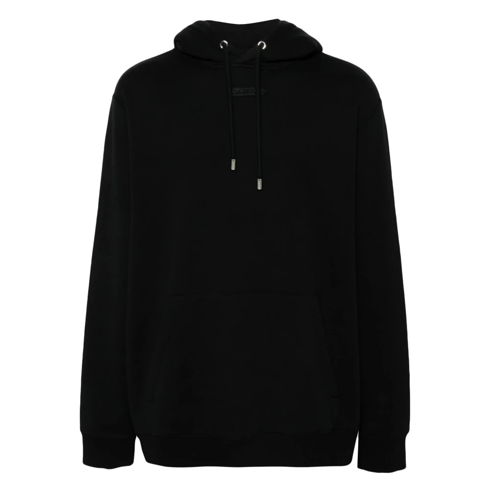 Lanvin Zwarte hoodie met patch Black Heren