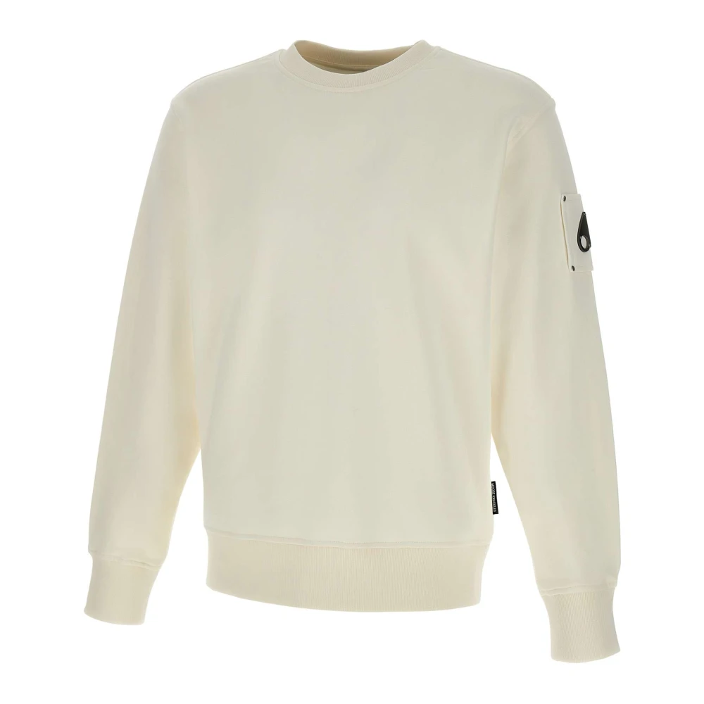 Moose Knuckles Witte Katoenen Sweatshirt met Ronde Hals White Heren