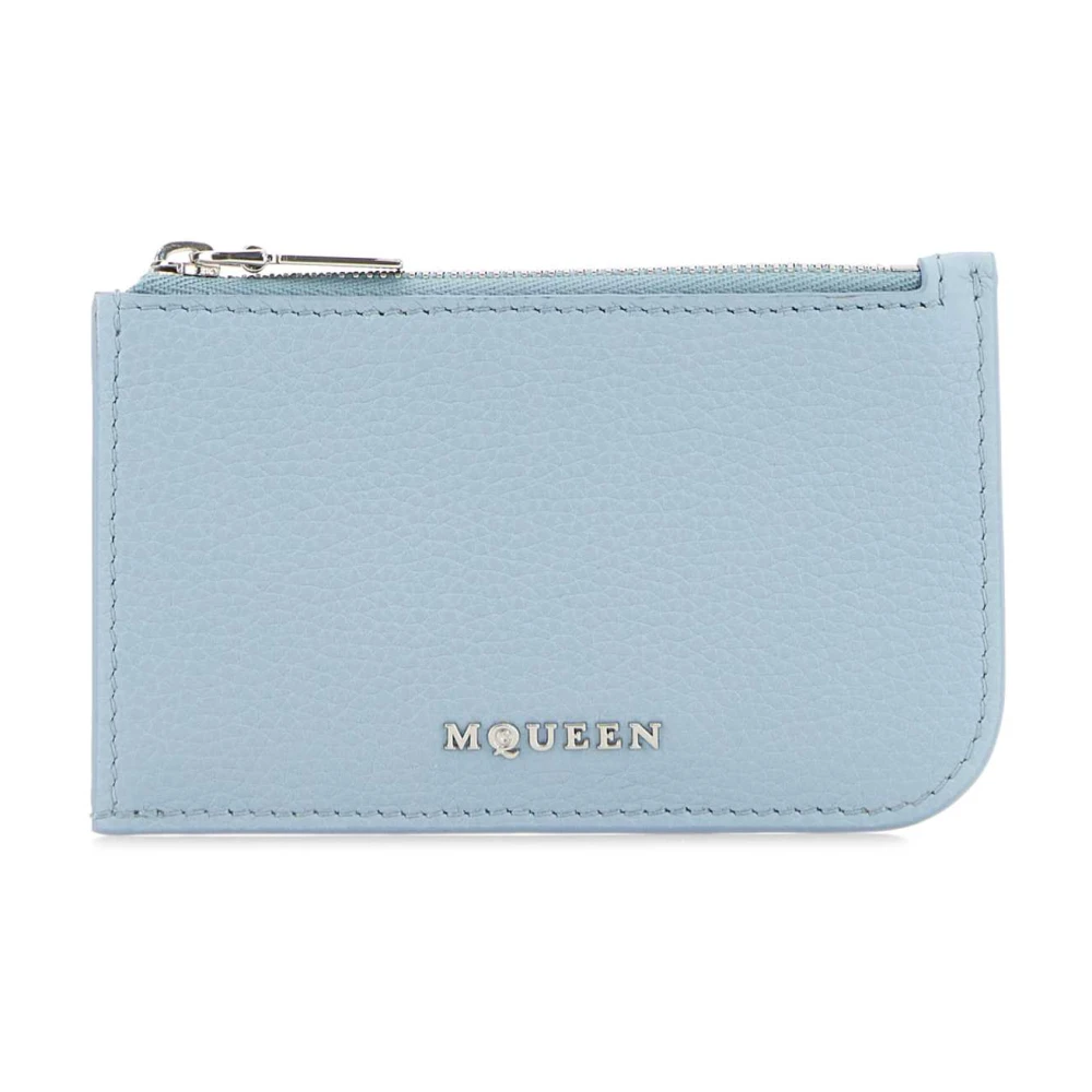 Alexander Mcqueen Men's Blue Wallets & Cardholders, One Size, Light Leather Card Holder Wallet