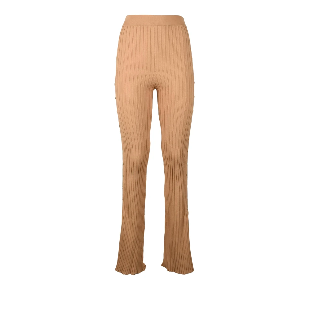 Elisabetta Franchi Elegante Viscose Polyester Broek Brown Dames