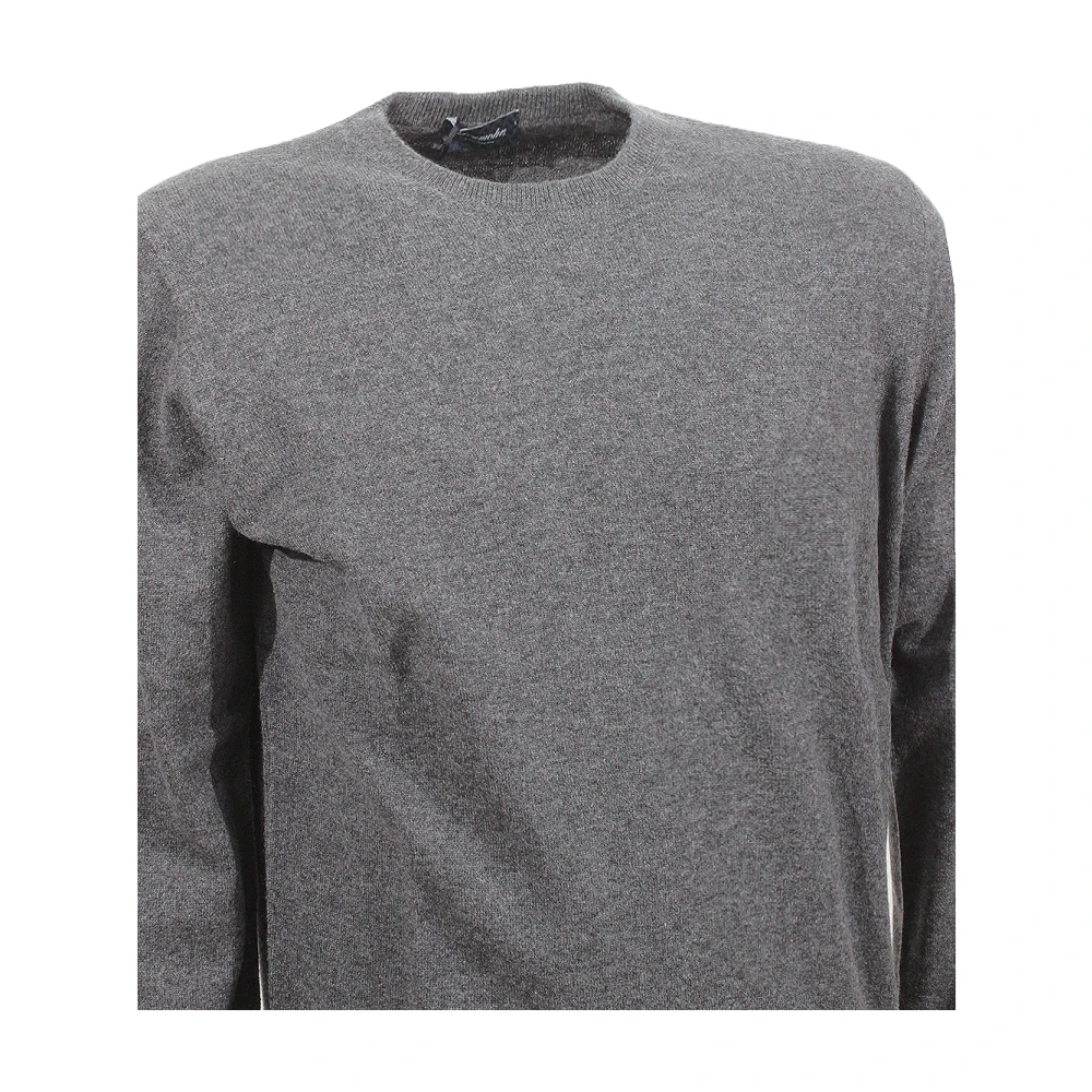 Drumohr Kasjmier Crew Neck Sweater Antraciet Gray Heren