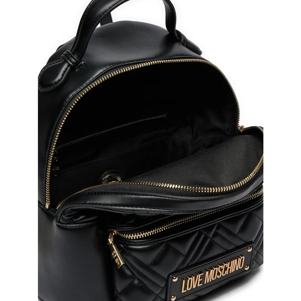 Love Moschino Gewatteerde Pu-rugzak in Zwart Black Dames