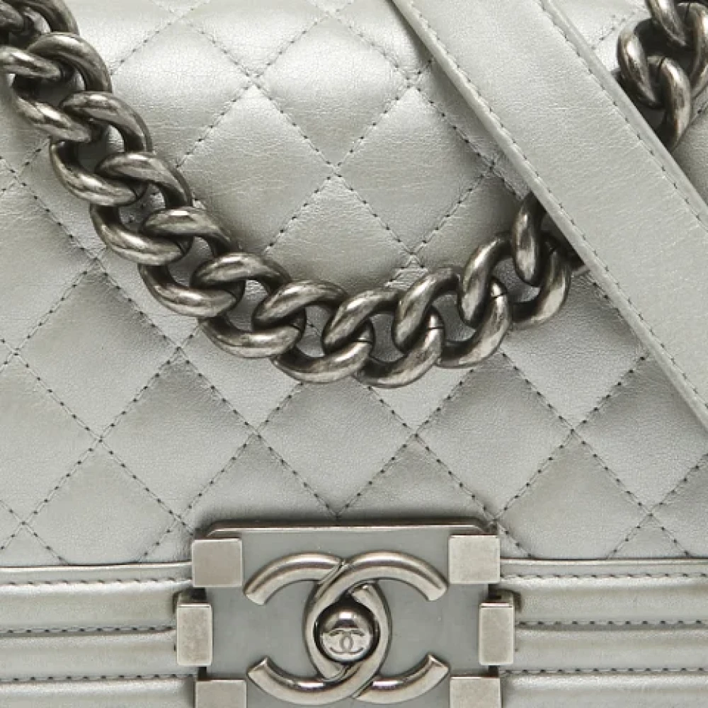Chanel Vintage Pre-owned Leather chanel-bags Gray Dames