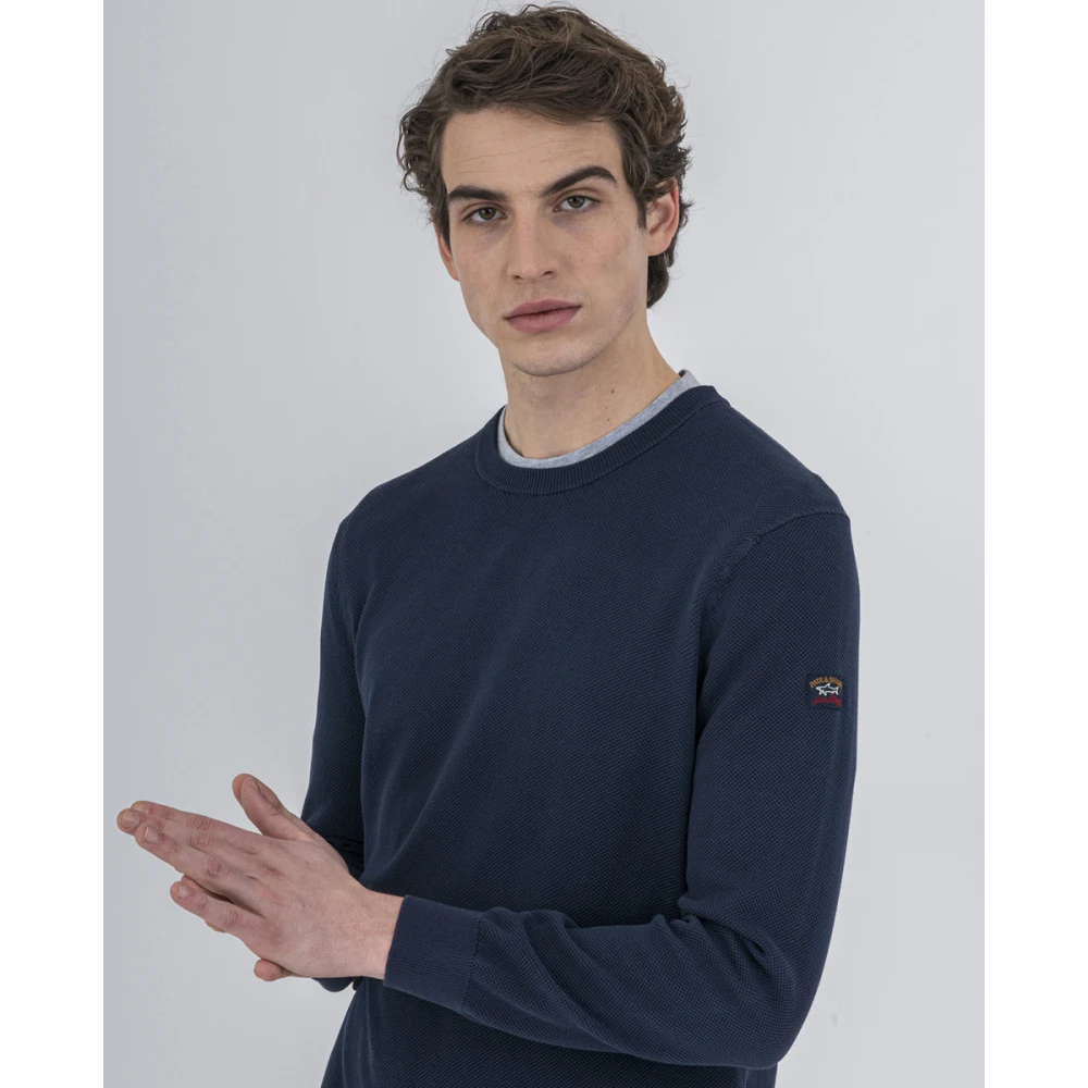 PAUL & SHARK Gebreide truien met ronde hals Blue Heren