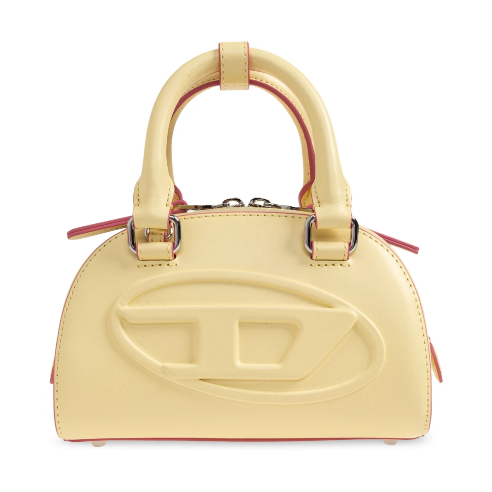 Diesel Vrouw Geel Tassen Dames, One Size, Leer, 1Dr Dome Crossbody