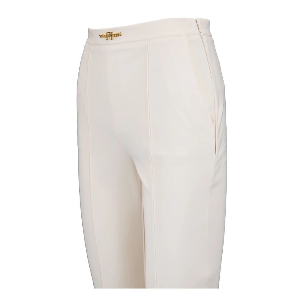 Elisabetta Franchi Slim-Fit Rits Haak Damesbroek Beige Dames