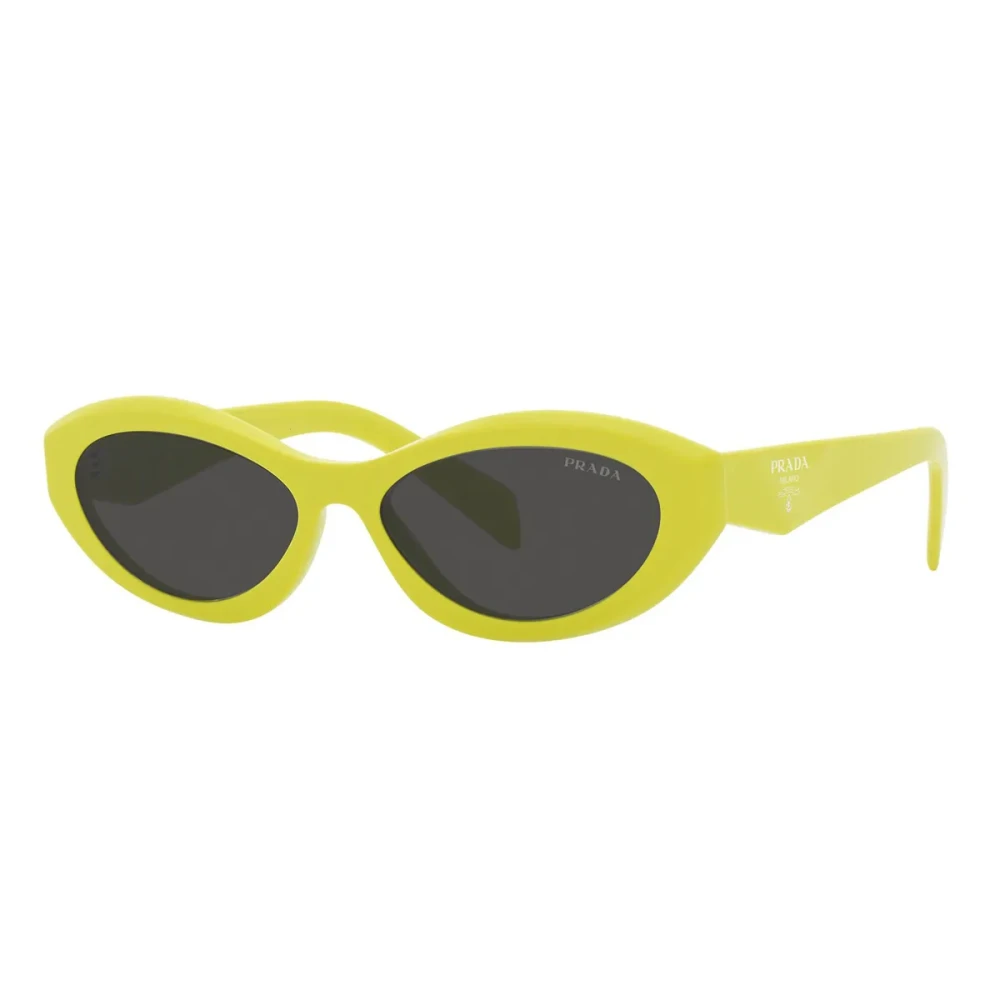 Prada Green Sunglasses, Female, 55 Mm, Unique Irregular Shape Sunglasses